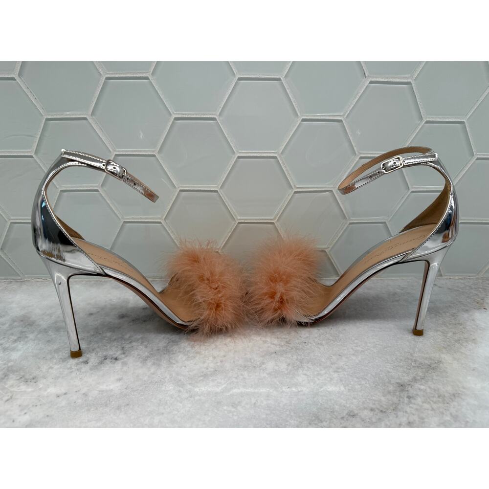 Gianvito Rossi - Marabou Metallic Feather Sandals - EU 37 - Picture 4 of 9